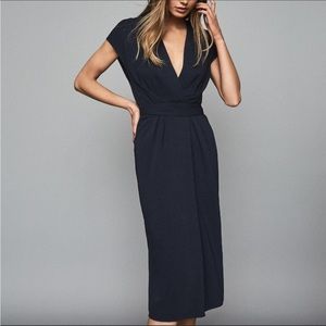 Navy Maxime Midi wrap dress